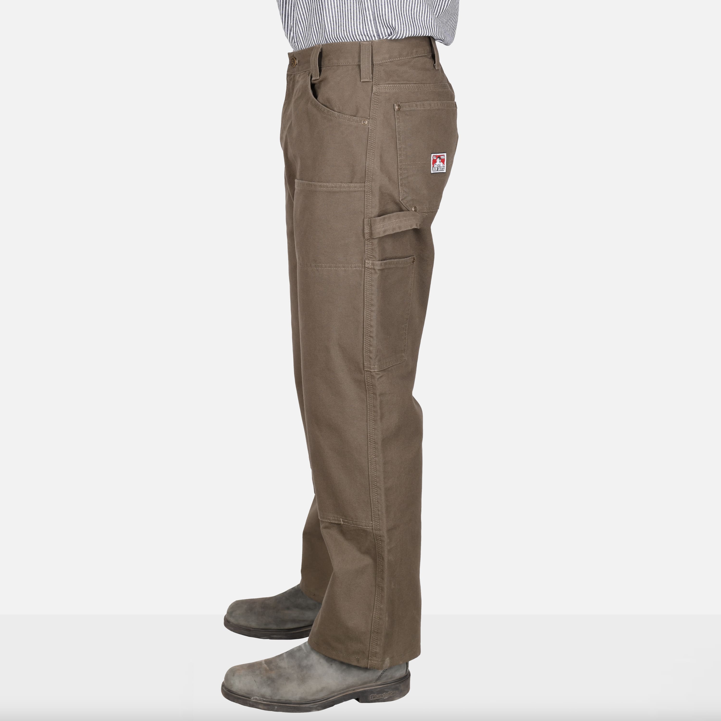 Canvas Double Knee Carpenter Pants - Olive - Image 3