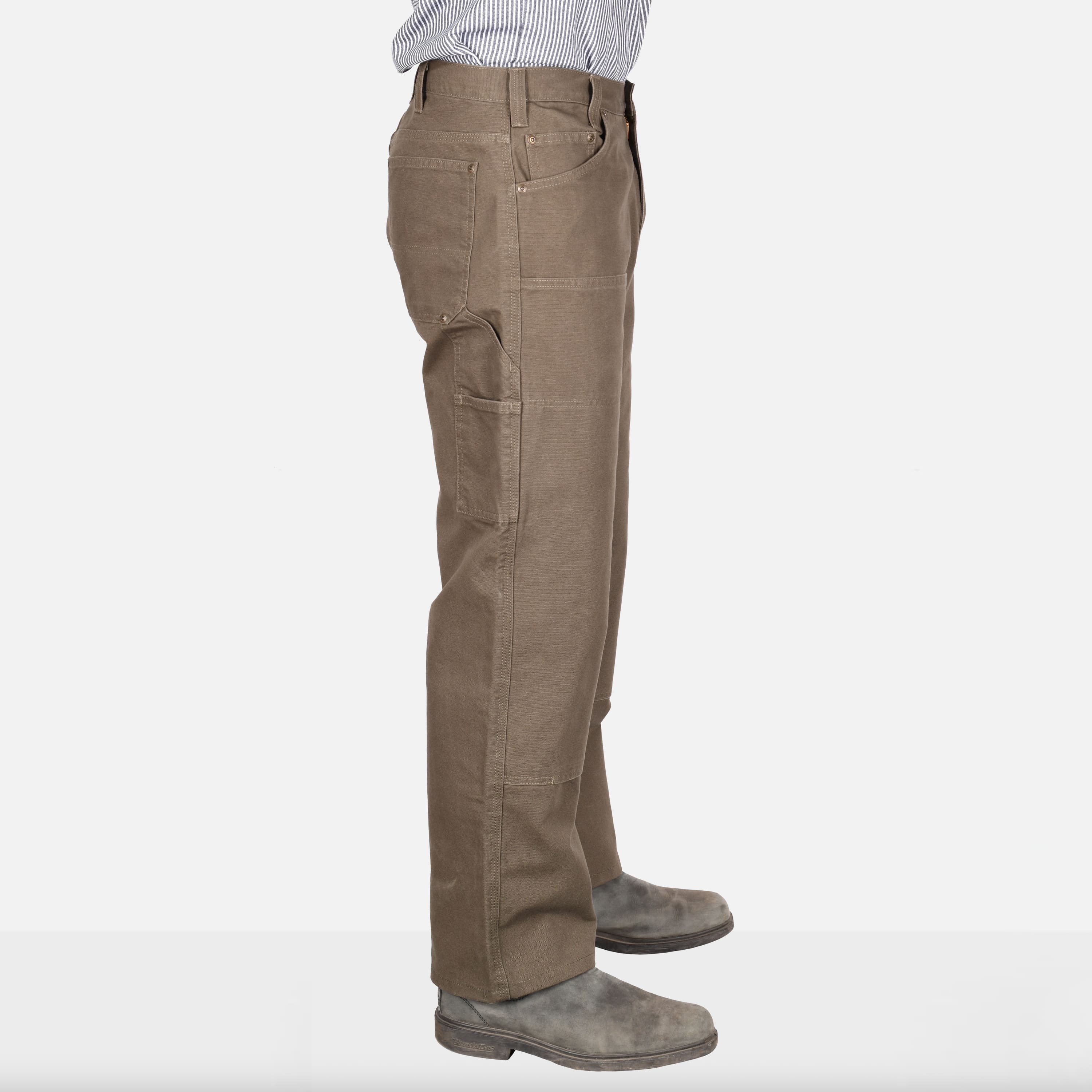 Canvas Double Knee Carpenter Pants - Olive - Image 4